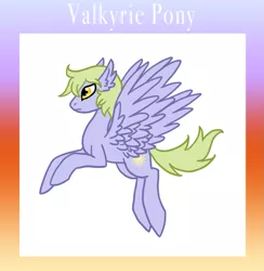 Size: 839x859 | Tagged: artist:the-clockwork-crow, derpibooru import, land of eponia, multiple wings, not derpy, oc, safe, simple background, species, unofficial characters only, valkyrie pony, white background, yellow eyes, yellow mane