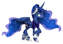 Size: 4285x3000 | Tagged: safe, artist:theshadowstone, derpibooru import, princess luna, crystal pony, pony, bedroom eyes, clothes, crystallized, looking at you, open mouth, raised hoof, simple background, solo, spread wings, transparent background, vector