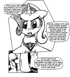 Size: 650x717 | Tagged: safe, artist:foudubulbe, derpibooru import, maud pie, trixie, pony, unicorn, comic:damp rocks, black and white, comic, dialogue, female, grayscale, lesbian, mare, mauxie, monochrome, shipping