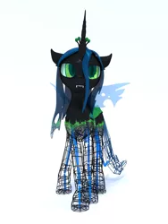 Size: 1024x1365 | Tagged: 3d, artist:uncommented, dead source, derpibooru import, queen chrysalis, safe, solo, wip, wireframe
