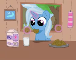 Size: 1217x967 | Tagged: safe, artist:ljdamz1119, derpibooru import, trixie, pony, unicorn, female, malk, mare, milk and cookies, solo