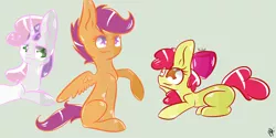 Size: 2000x1000 | Tagged: apple bloom, artist:skylinetoaster, cutie mark crusaders, derpibooru import, safe, scootaloo, sweetie belle