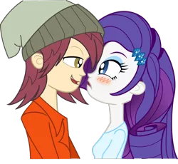 Size: 902x831 | Tagged: artist needed, safe, derpibooru import, normal norman, rarity, equestria girls, /mlp/, /nn/ general, background human, blushing, normity, shipping