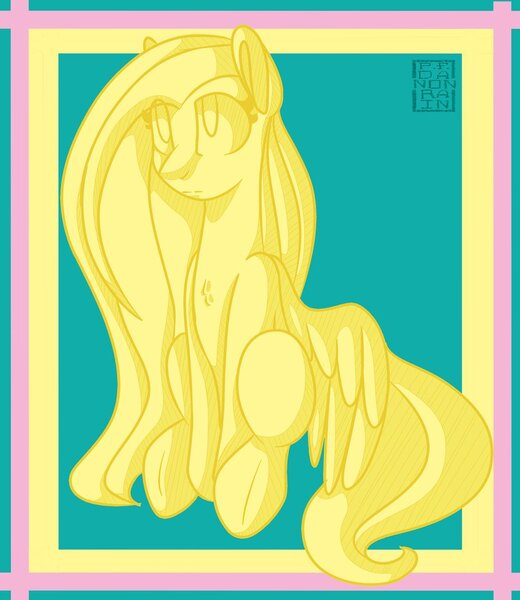 Size: 832x960 | Tagged: artist:pfdanonrain99, derpibooru import, fattershy, fluttershy, limited palette, safe, solo