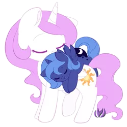 Size: 671x675 | Tagged: artist:raininess, cewestia, derpibooru import, eyes closed, female, filly, filly celestia, filly luna, nuzzling, pink-mane celestia, princess celestia, princess luna, safe, simple background, sleeping, sweet dreams fuel, transparent background, woona, younger