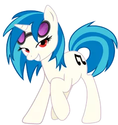 Size: 4000x4218 | Tagged: safe, artist:dawnfire, artist:shelmo69, derpibooru import, vinyl scratch, pony, unicorn, bedroom eyes, cutie mark, female, hooves, horn, mare, red eyes, simple background, smiling, solo, sunglasses, teeth, transparent background, vector, wrong eye color