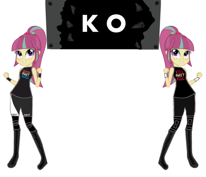 Size: 2018x1739 | Tagged: safe, artist:skulluigi, derpibooru import, sour sweet, equestria girls, crossover, kevin owens, nxt, parody, roh, solo, wrestling, wwe