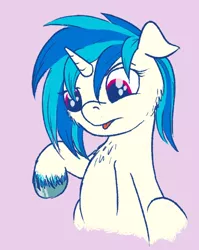 Size: 600x753 | Tagged: safe, artist:sandwichdelta, derpibooru import, vinyl scratch, chest fluff, cute, solo, tongue out, unshorn fetlocks