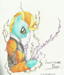 Size: 900x1064 | Tagged: artist:nighthawkryuu, cole macgrath, crossover, derpibooru import, infamous, lightning dust, safe, solo