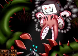 Size: 1280x914 | Tagged: artist:paulpeopless, comic, crossover, derpibooru import, epic, fight, flowey, necromancer, oc, oc:paulpeoples, omega flowey, photoshop flowey, safe, spoilers for another series, this isn't even my final form, undertale