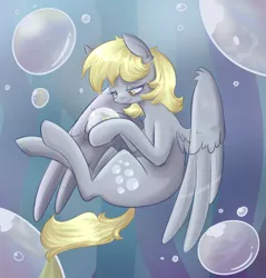 Size: 956x1000 | Tagged: safe, artist:craftykraken, derpibooru import, derpy hooves, pegasus, pony, bubble, female, mare, solo