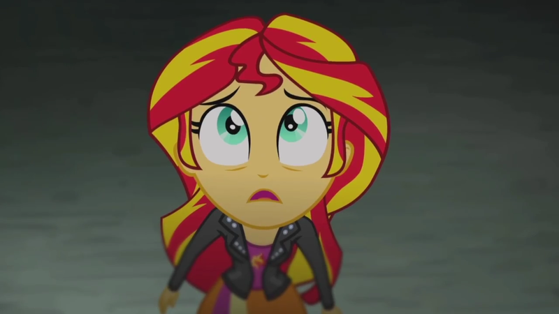 Size: 1280x720 | Tagged: safe, derpibooru import, screencap, sunset shimmer, equestria girls, rainbow rocks, solo, wide eyes