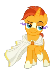 Size: 1440x2016 | Tagged: artist:thecheeseburger, cape, clothes, corrupted, dark magic, derpibooru import, evil sunburst, magic, possessed, raised eyebrow, raised hoof, safe, simple background, solo, sombra eyes, sunburst, transparent background, vector