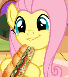 Size: 548x619 | Tagged: derpibooru import, edit, edited screencap, fluttershy, food, implications, not porn, safe, sandwich, sandwich censorship, screencap