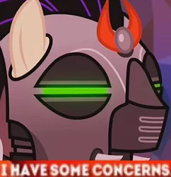 Size: 457x472 | Tagged: safe, derpibooru import, screencap, ivory, ivory rook, crystal pony, pony, the cutie re-mark, alternate timeline, big hero 6, brainwashed, crystal war timeline, expand dong, exploitable meme, image macro, meme, mind control, reaction image, sombra soldier, why.jpg