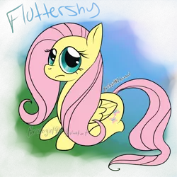 Size: 2000x2000 | Tagged: artist:brashgirl901, cute, derpibooru import, fluttershy, looking at you, safe, shyabetes, solo