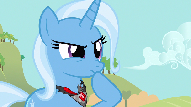 Size: 1280x720 | Tagged: safe, derpibooru import, screencap, trixie, pony, unicorn, magic duel, alicorn amulet, female, mare, nose wrinkle