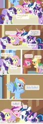 Size: 700x2007 | Tagged: safe, artist:dm29, derpibooru import, applejack, fluttershy, pinkie pie, princess cadance, rainbow dash, rarity, shining armor, spike, twilight sparkle, twilight sparkle (alicorn), alicorn, pony, bedroom eyes, cadance is not amused, comic, dialogue, episodes from the crystal empire, female, flying, food, juice, lemonade, mane seven, mane six, mare, open mouth, speech bubble, unamused, varying degrees of want