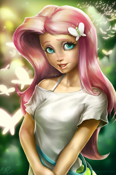 Size: 800x1200 | Tagged: safe, artist:imdrunkontea, derpibooru import, fluttershy, equestria girls, realistic, solo