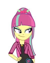 Size: 487x613 | Tagged: safe, artist:hannaspeert123, derpibooru import, sour sweet, equestria girls, friendship games, alternate universe, crystal prep shadowbolts, hand on hip, new style, simple background, solo, transparent background, vector