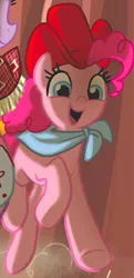 Size: 241x499 | Tagged: safe, artist:amy mebberson, derpibooru import, pinkie pie, earth pony, pony, spoiler:comic, bandana, clothes, costume, cowboy hat, female, hat, mare, outfit catalog, quick draw mcgraw, solo