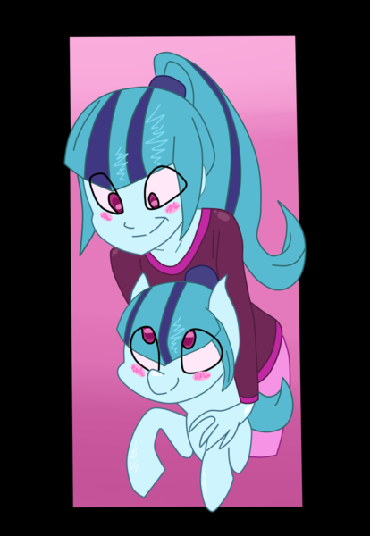 Size: 884x1280 | Tagged: safe, artist:glacierclear, artist:krazykari, derpibooru import, sonata dusk, ponified, earth pony, pony, siren, equestria girls, blushing, equestria girls ponified, female, human ponidox, mare