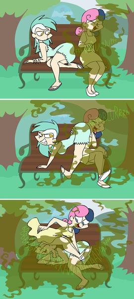 Size: 1704x3780 | Tagged: artist:animatedjames, artist:weirdoanimatedjames, bon bon, derpibooru import, face fart, fart, fart fetish, female, human, humanized, lesbian, lyra heartstrings, questionable, sweetie drops