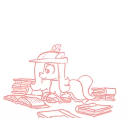 Size: 640x600 | Tagged: safe, artist:ficficponyfic, derpibooru import, oc, oc:emerald jewel, unofficial characters only, colt quest, book, colt, crossdressing, cyoa, explicit source, femboy, foal, male, monochrome, reading, smiling, story included, trap