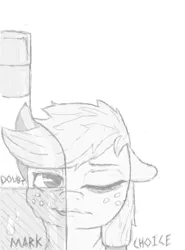 Size: 240x324 | Tagged: applejack, artist:keeponhatin, derpibooru import, drinking, monochrome, safe