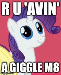 Size: 245x302 | Tagged: animation error, chav, cockney, derpibooru import, faic, image macro, imgflip, meme, rarity, safe, u avin a giggle m8, u wot m8