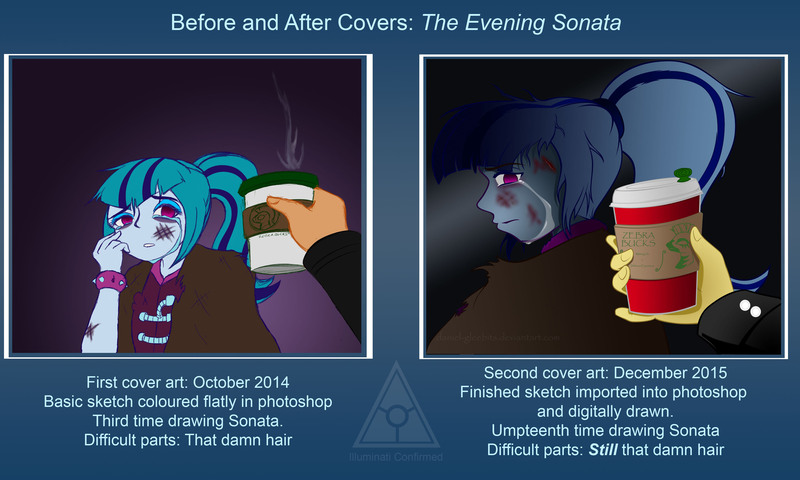 Size: 3600x2160 | Tagged: grimdark, derpibooru import, sonata dusk, sunset shimmer, equestria girls, abuse, bruised, crying, draw this again, sonatabuse, the evening sonata