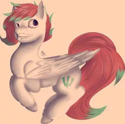 Size: 1280x1274 | Tagged: safe, artist:mokychan, derpibooru import, oc, oc:moki firemane, unofficial characters only, pegasus, pony, grin, solo