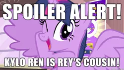 Size: 610x343 | Tagged: safe, derpibooru import, twilight sparkle, twilight sparkle (alicorn), alicorn, pony, female, image macro, kylo ren, mare, meme, obligatory pony, rey, spoiler, spoiler alert, spoilers for another series, star wars, star wars: the force awakens