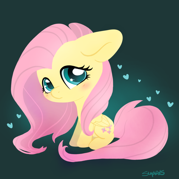 Size: 800x800 | Tagged: safe, artist:coffeecuppup, derpibooru import, part of a set, fluttershy, blushing, cute, heart, looking at you, shyabetes, solo, wingding eyes