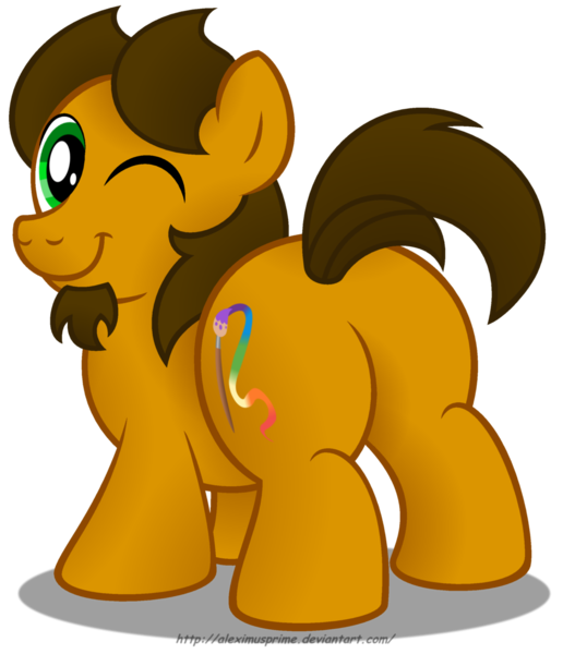 Size: 1024x1191 | Tagged: safe, artist:aleximusprime, derpibooru import, oc, oc:alex the chubby pony, unofficial characters only, pony, aleximusbetes, chubby, cute, fat, flank, male, plot, ponysona, simple background, solo, stallion, style challenge, style emulation, transparent background, wink