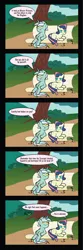 Size: 1613x4854 | Tagged: artist:wigglyspatula, bamf, bench, bon bon, bon bon is not amused, comic, derpibooru import, lyra heartstrings, safe, secret agent sweetie drops, sweetie drops, unamused