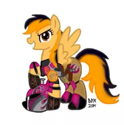 Size: 391x392 | Tagged: artist:yoshixage, derpibooru import, mandalorian, ponified, sabine wren, safe, solo, star wars, star wars rebels