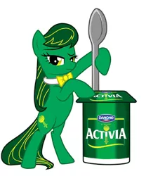 Size: 350x420 | Tagged: activia, artist needed, derpibooru import, green mane, octavia melody, pun, safe, solo, source needed, spoon