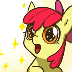 Size: 396x396 | Tagged: safe, artist:norang94, derpibooru import, edit, apple bloom, amazed, cropped, exploitable meme, faic, meme, reaction image, solo, starry eyes, wide eyes