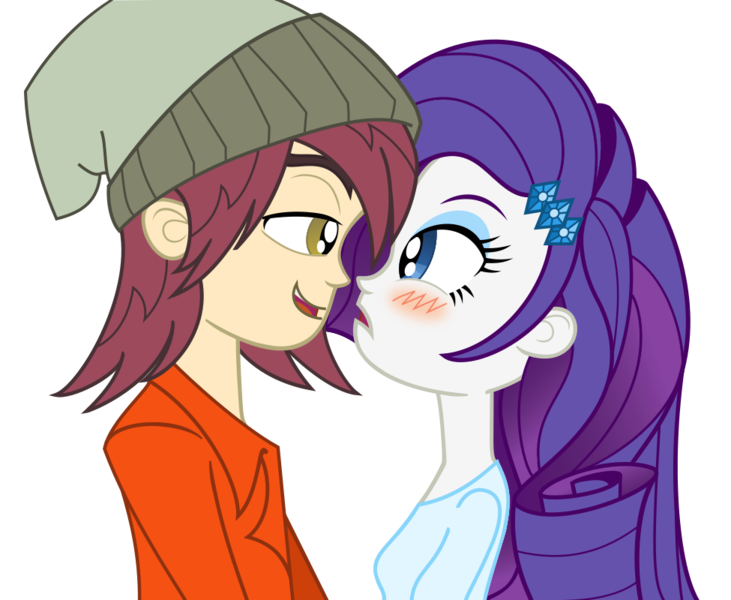 Size: 975x800 | Tagged: artist needed, safe, derpibooru import, normal norman, rarity, equestria girls, /mlp/, /nn/ general, background human, blushing, normity, shipping