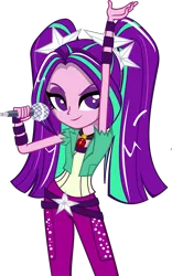 Size: 1161x1857 | Tagged: safe, artist:lyricgemva, derpibooru import, aria blaze, equestria girls, microphone, simple background, solo, transparent background