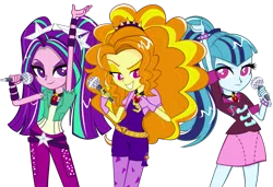 Size: 1385x947 | Tagged: safe, artist:lyricgemva, derpibooru import, adagio dazzle, aria blaze, sonata dusk, equestria girls, microphone, simple background, the dazzlings, transparent background, vector