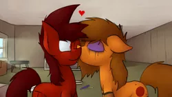 Size: 3000x1687 | Tagged: artist:marsminer, crying, derpibooru import, female, heart, kissing, love, male, marspring, oc, oc:mars miner, oc:venus spring, running makeup, safe, shipping, smiling, straight, unofficial characters only