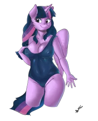 Size: 3800x4700 | Tagged: anthro, artist:mrscurlystyles, big breasts, breasts, busty twilight sparkle, cleavage, clothes, derpibooru import, erect nipples, female, nipple outline, nudity, off shoulder, one-piece swimsuit, simple background, solo, solo female, stupid sexy twilight, suggestive, swimsuit, transparent background, twilight sparkle, twilight sparkle (alicorn)