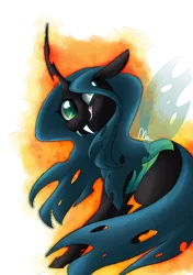 Size: 1024x1453 | Tagged: safe, artist:snowolive, derpibooru import, queen chrysalis, changeling, changeling queen, female, licking, licking lips, solo, tongue out