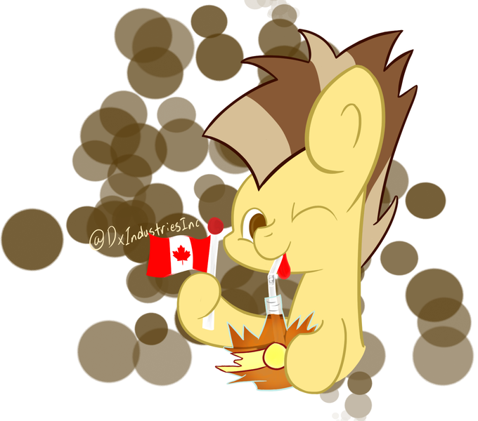 Size: 1591x1403 | Tagged: artist:mintysketch, canadian, canadian flag, derpibooru import, giveaway, oc, oc:maple syrup, safe, two color hair, two colour hair, unofficial characters only