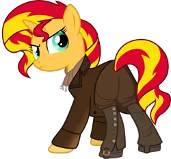 Size: 1877x1741 | Tagged: safe, artist:cloudyglow, derpibooru import, sunset shimmer, pony, unicorn, equestria girls, crossover, doctor who, john hurt, rebecca shoichet, simple background, solo, transparent background, vector, war doctor