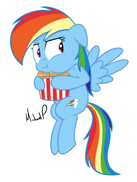 Size: 1771x2343 | Tagged: artist:mark33776, bucket of chicken, chicken meat, derpibooru import, eating, food, fried chicken, meat, ponies eating meat, rainbow dash, safe, simple background, solo, transparent background, vector