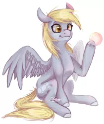 Size: 2023x2410 | Tagged: safe, artist:mayasnou, derpibooru import, derpy hooves, pegasus, pony, bubble, female, mare, simple background, sitting, smiling, solo, spread wings