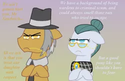 Size: 1000x650 | Tagged: safe, artist:crazynutbob, derpibooru import, cheese sandwich, cloudy quartz, igneous rock pie, earth pony, pony, crossed hooves, female, implied cheesepie, male, mare, offscreen character, quartzrock, stallion, stern